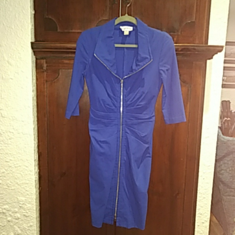Joseph Ribkoff 3/4 Sleeve Zip Dress Size 6